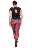 Checked Brushed Graphic Plus Size