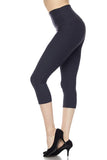 Buttery Soft 5 Inch High Waist Basic Solid Capri