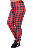 Checked Brushed Graphic Plus Size