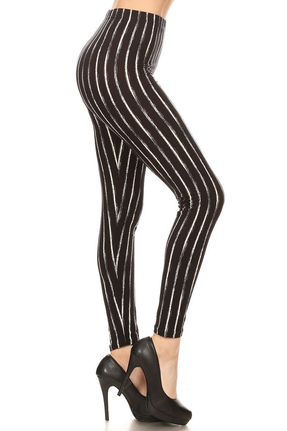 Black Rustic Pinstripe Plus Size